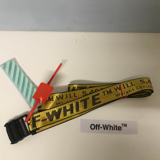 Off White Yellow Metal Clasp Belt