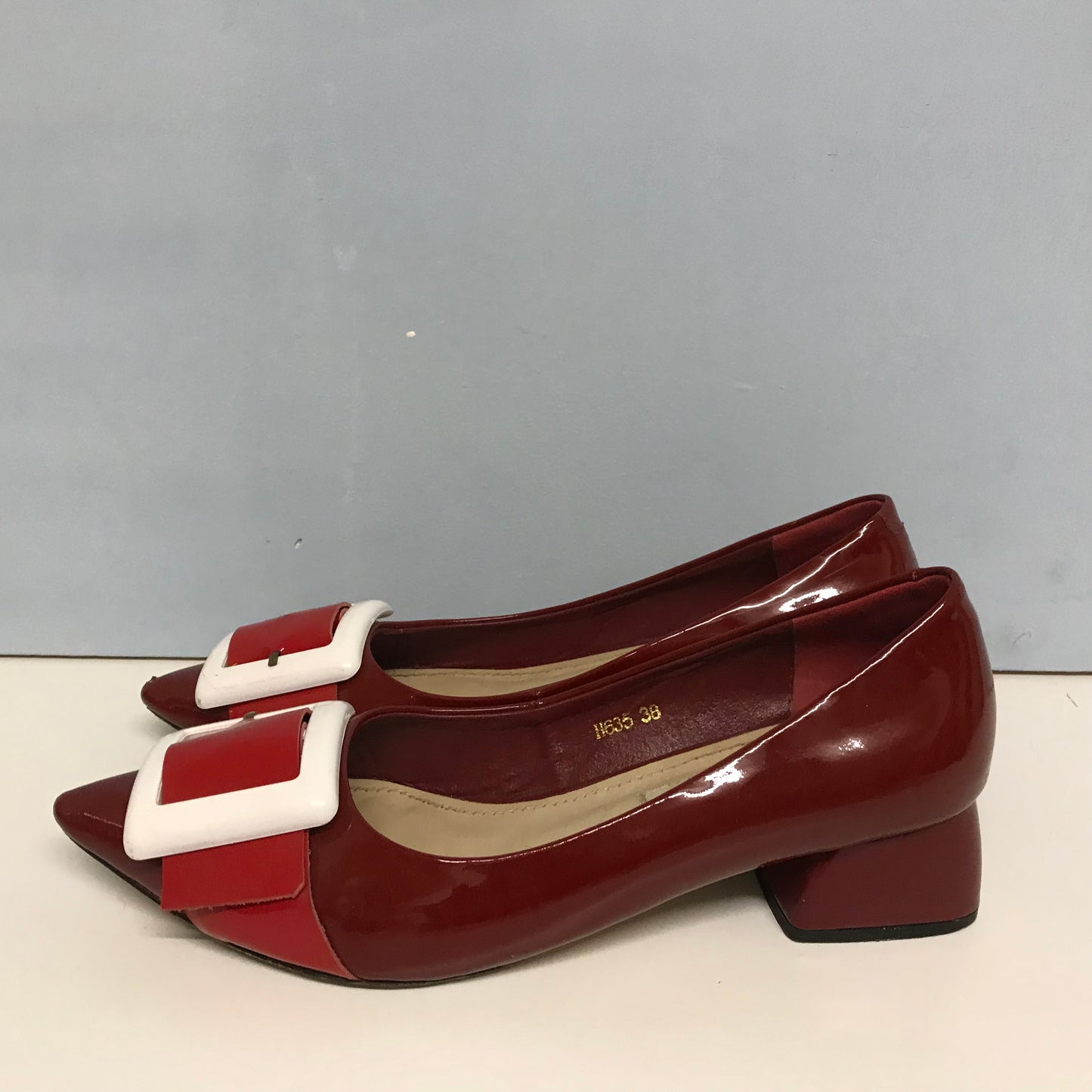 Mui Mui Womens Red Heeled Pumps Size 39