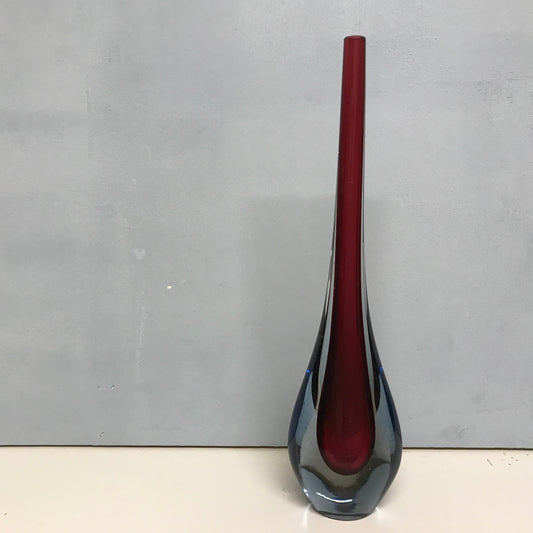 Red and Blue Glass Vase